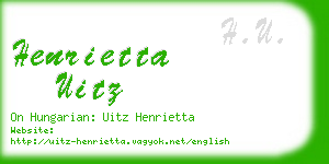 henrietta uitz business card